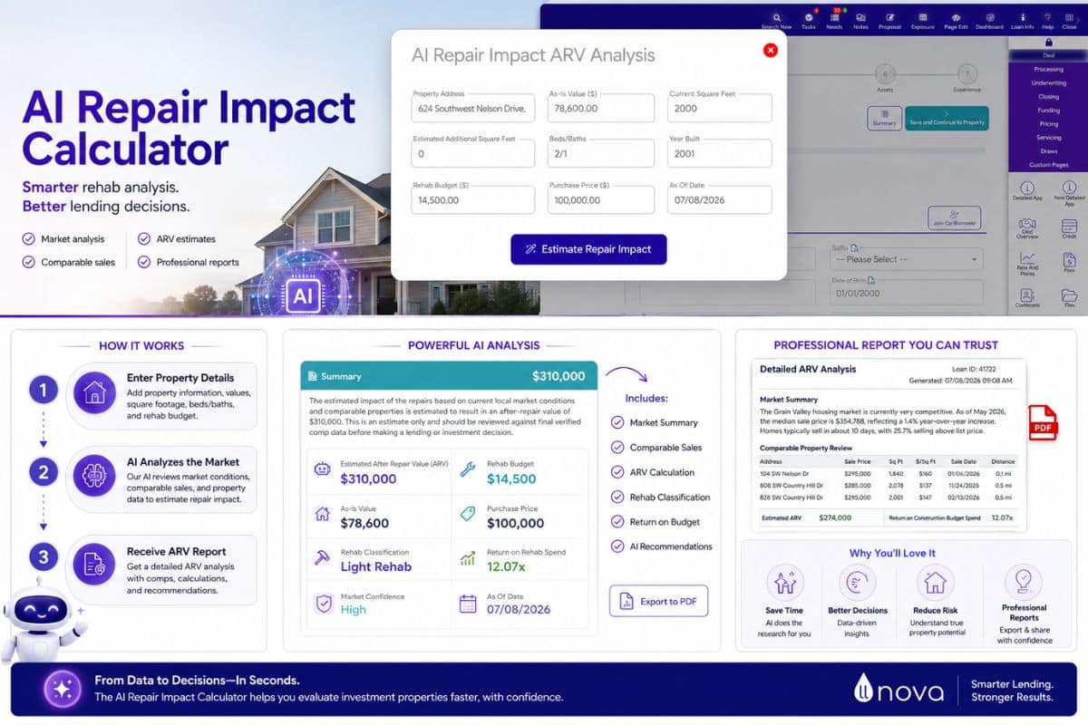 NOVA AI repair impact and ARV analysis